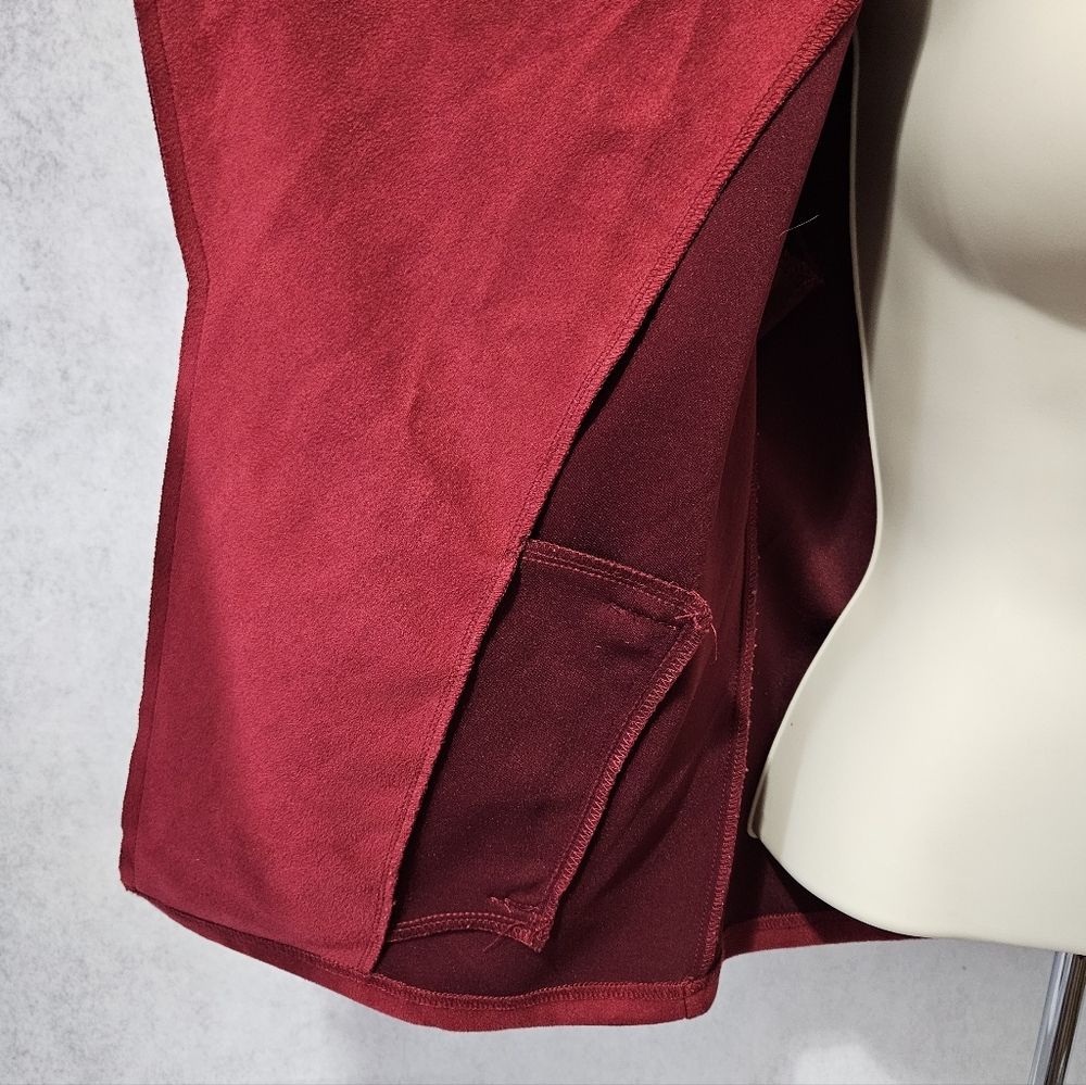 PRETTY GARDEN Faux Suede Open Draped Front Jackets - Picture 9 of 12